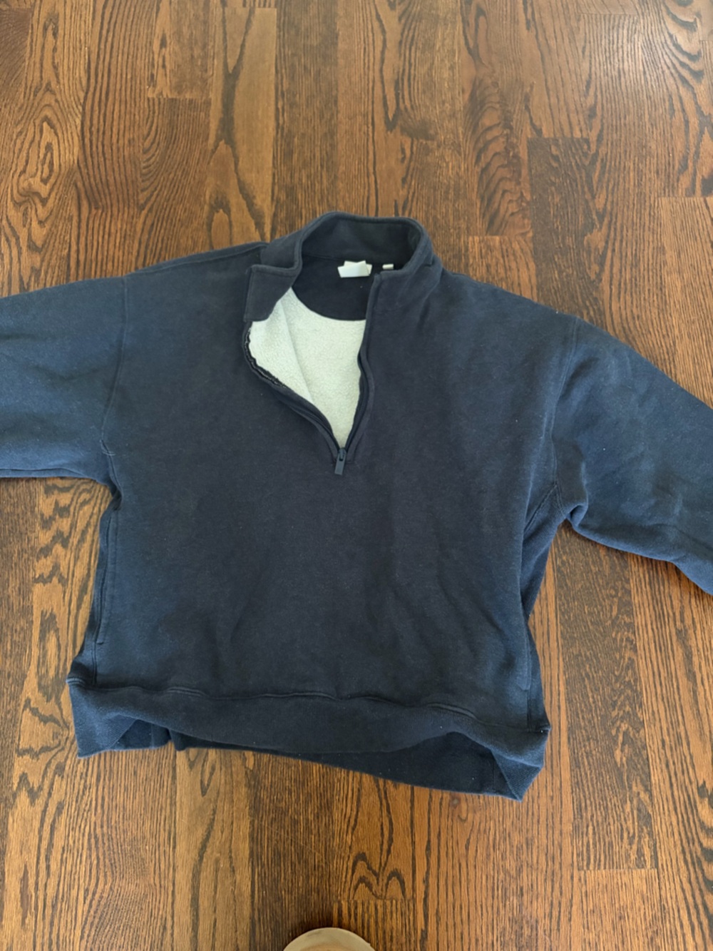 Aritzia Navy Half-Zip Fleece Pullover